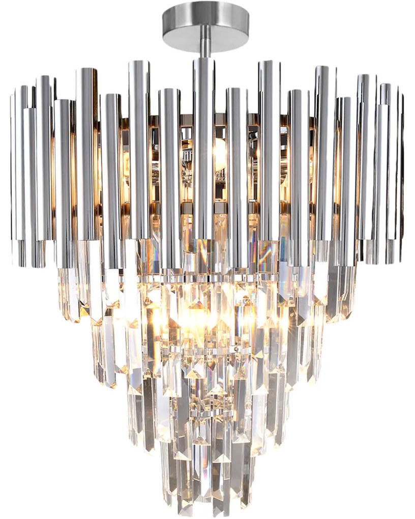 Luster Madison II, 1x krištáľové/chrómové kovové tienidlo, (fi 45cm), ch