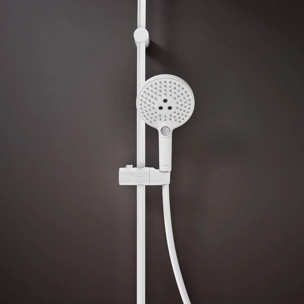 Hansgrohe Raindance Select S, Showerpipe 240 1jet PowderRain s termostatom, matná biela, HAN-27633700