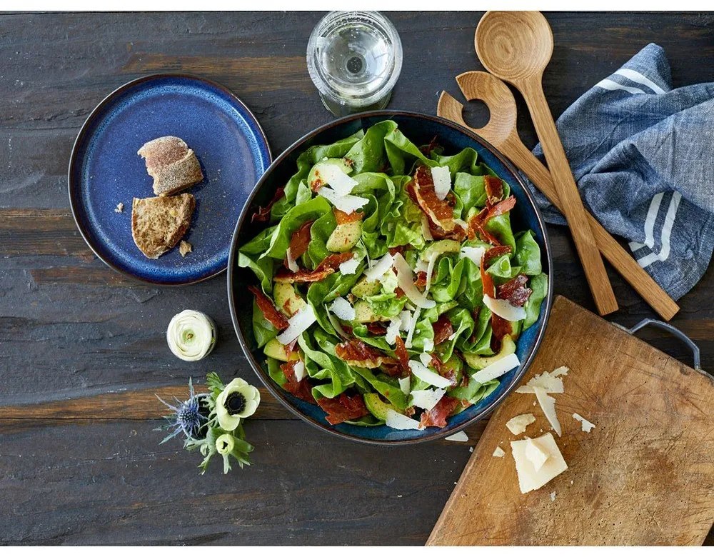 Čierna/modrá misa z kameniny ø 30 cm Gastro Dark Blue/Black – Bitz