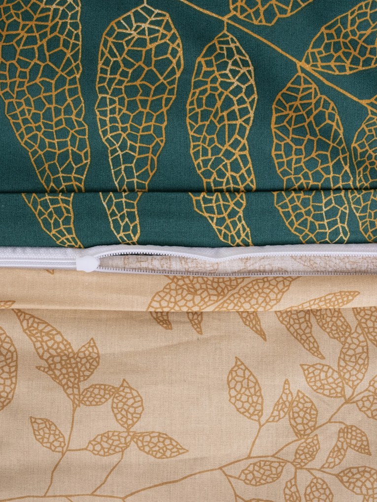 Bavlnená obliečka na vankúš Renforcé 70 × 90 cm - Gabriela tmavo zelená