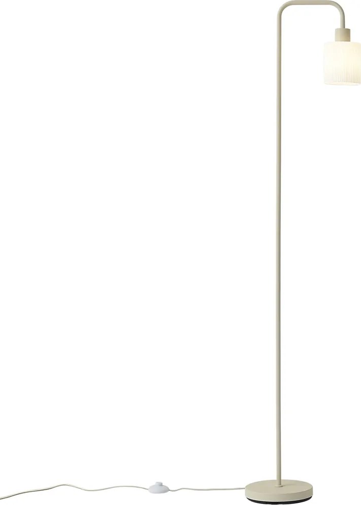 Škandinávska stojaca lampa béžová s bielym sklom - Wisp