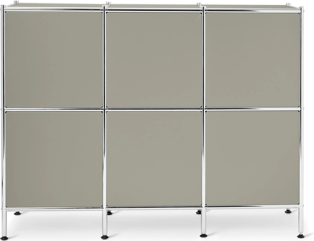 Kovový príborník »CN3 Kids« s 3 dvierkami, svetlosivý