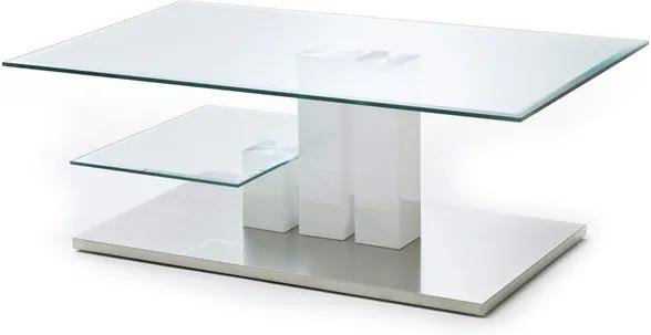 Sconto Konferenčný stolík GAVIN biela/sklo