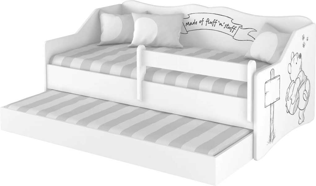 DO Detská posteľ Lulu Macko Pu s prístelkou - 160x80 cm