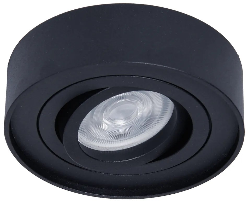 EUlight Podhľadové svietidlo Nusa Round, 1x čierne kovové tienidlo, (možnosť polohovania), b