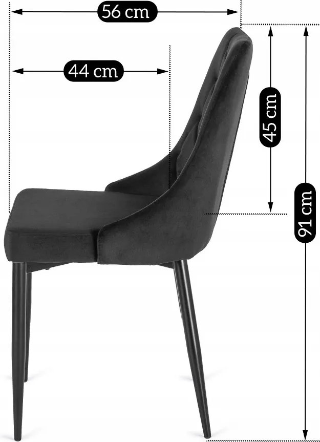 Čalouněná jídelní židle CORK černá