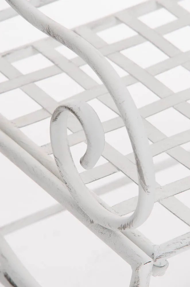 Kovová stolička Lotta s područkami - Biela antik