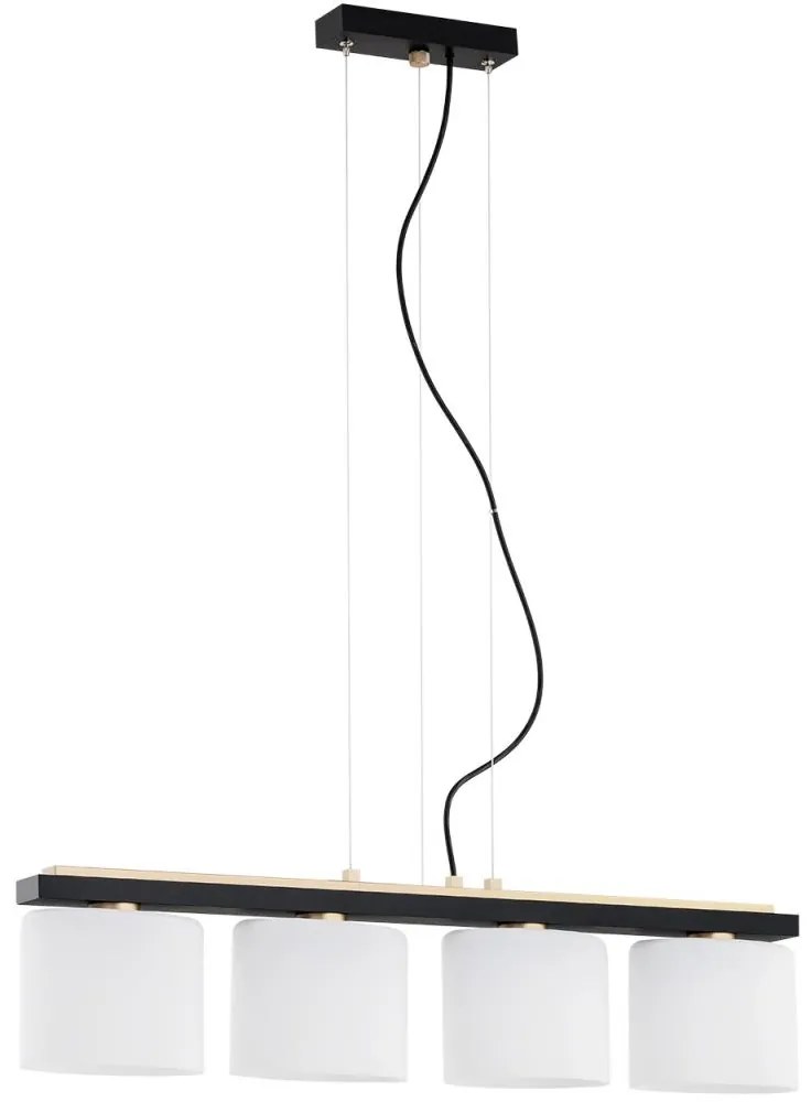 Argon 1814 - Luster na lanku CANOA 4xE27/15W/230V čierna