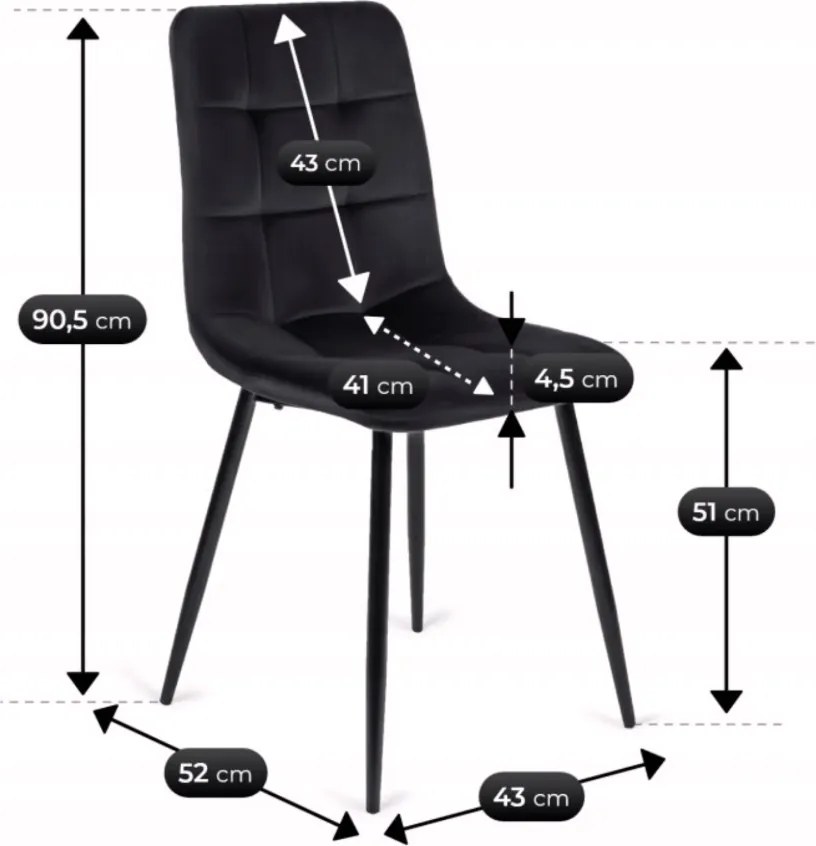 Sada stola MAX 80-160 cm, dub Craft/čierna, a 6 čiernych stoličiek PERU