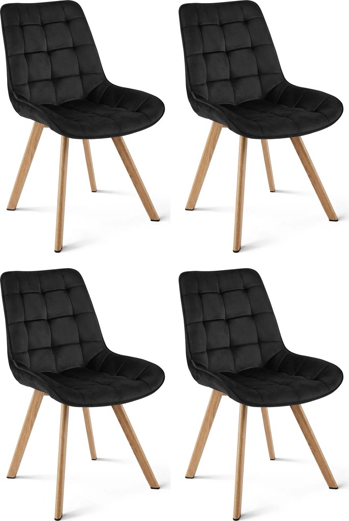 Jedálenská stolička SORIA VELVET, čierna