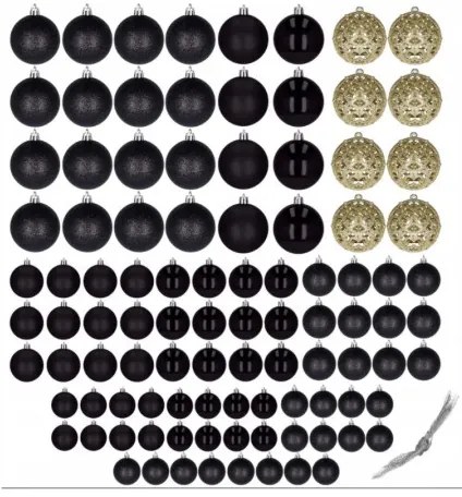 Vianočné gule KL-21X04 čierne (100 ks)