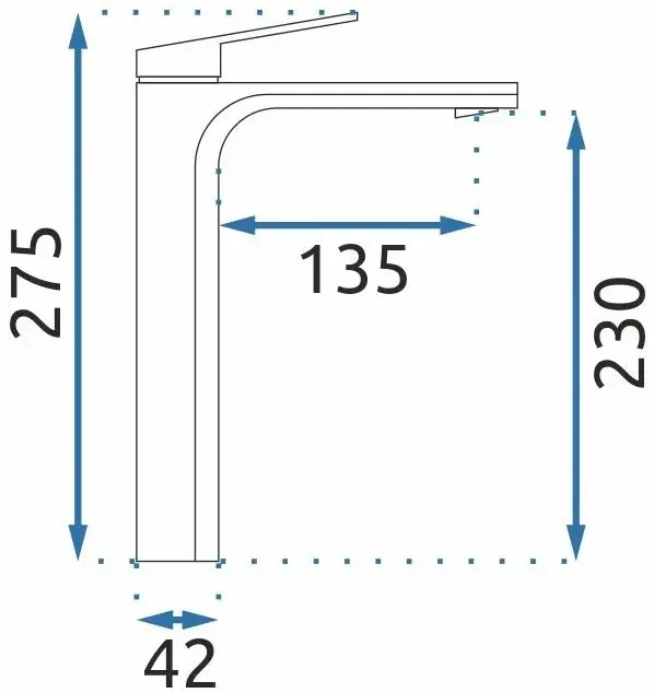 Rea Marco, vysoká umývadlová batéria h-275, grafitová, REA-B5062
