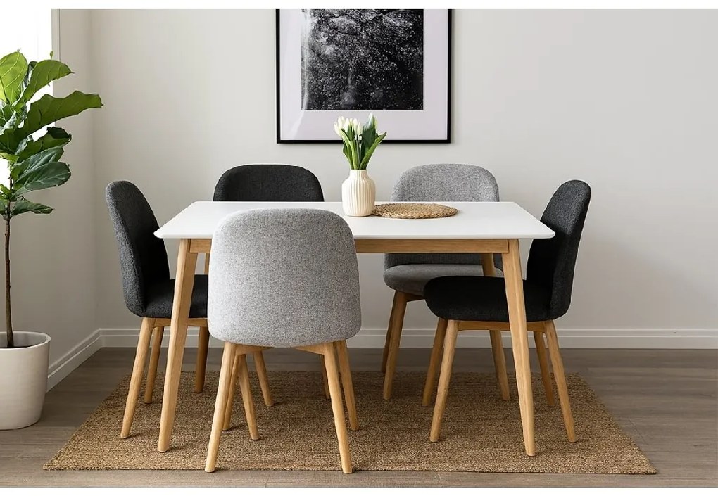 Noela Škandinávsky jedálenský stôl SCANDINAVIA 120 biely