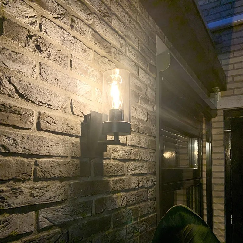 Moderná vonkajšia nástenná lampa čierna - Rullo