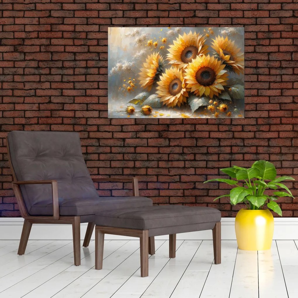 Obraz - Maľba slnečníc (90x60 cm)