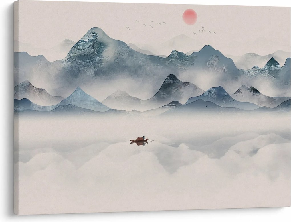 Obraz - Údolie modrých hôr (70x50 cm)