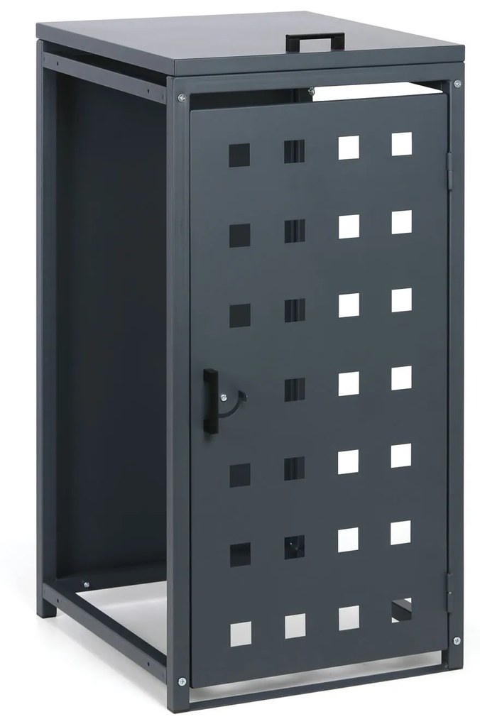 Prístrešok na popolnicu do objemu 120 l, 114 x 57 x 62,3 cm, prístavný, sivá