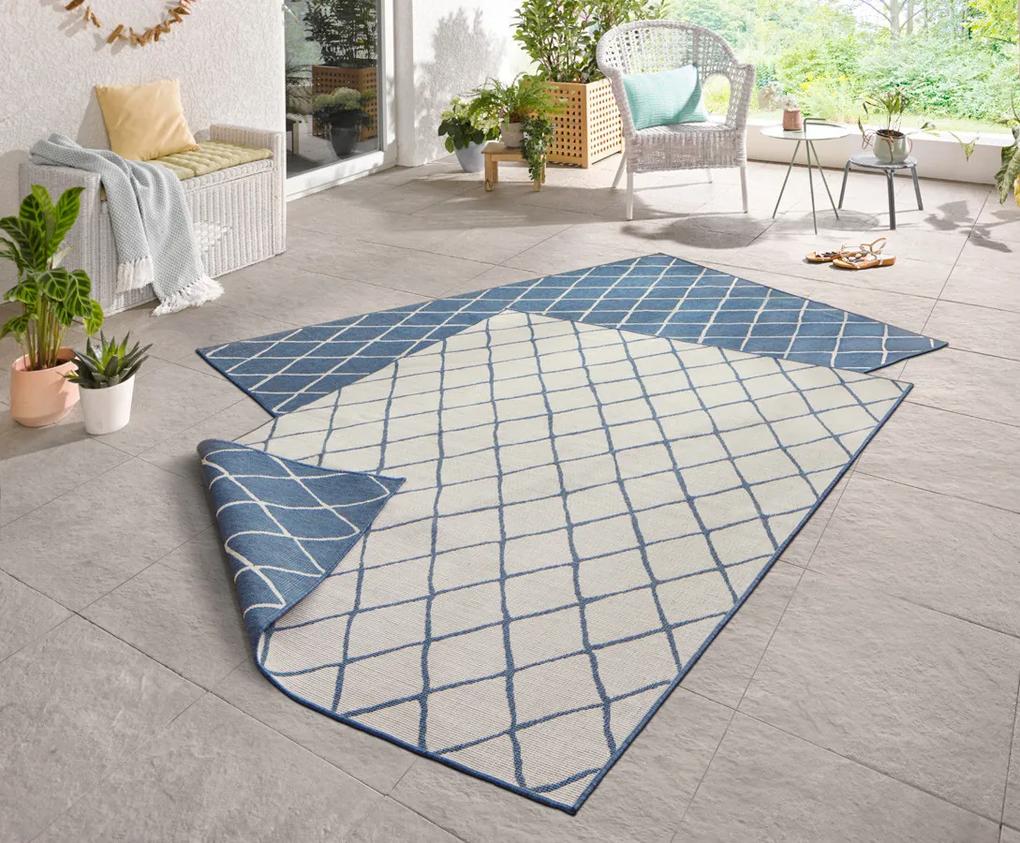 NORTHRUGS - Hanse Home koberce Kusový koberec Twin-Wendeteppiche 103119 blau creme – na von aj na doma - 160x230 cm