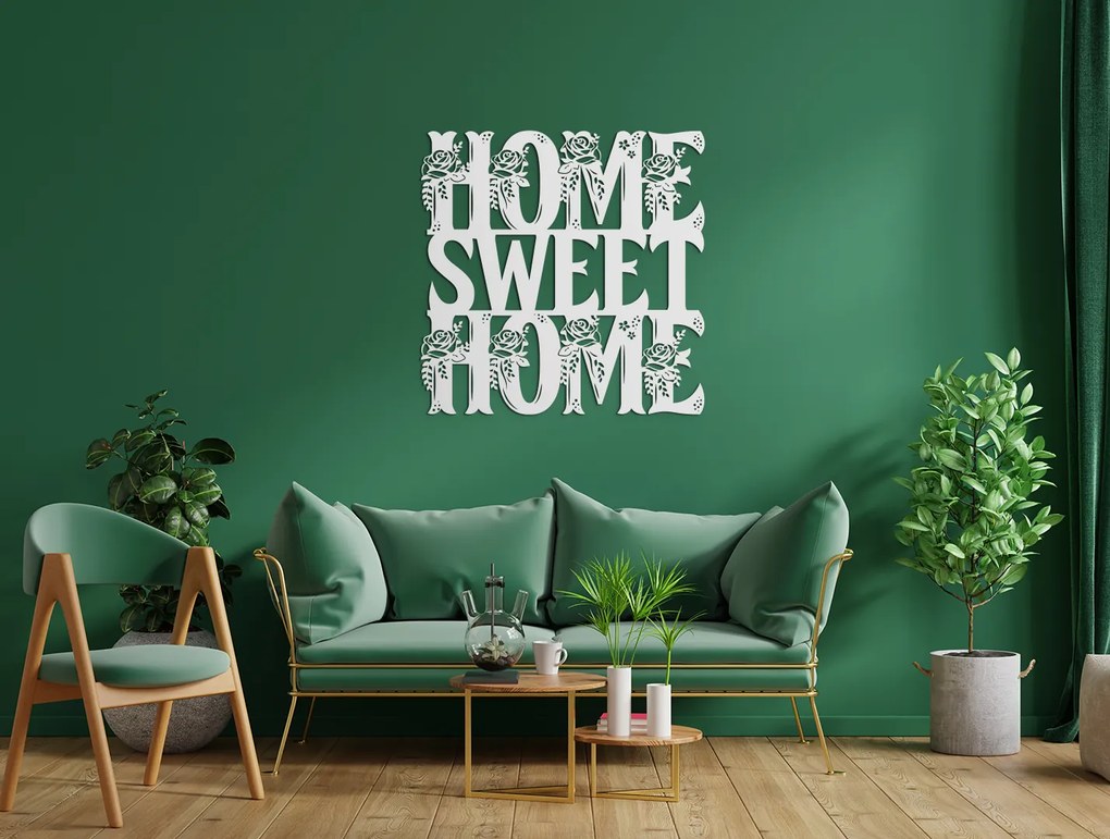 drevko Drevená nálepka na stenu Home Sweet Home Rozmer obrazu: 44,5 x 44,5 cm, Farba dekorácie: Čierna