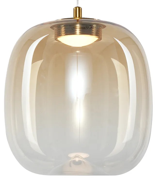 Závesné svietidlo Vaso, 1x jantárové sklenené tienidlo, (fi 15cm), g
