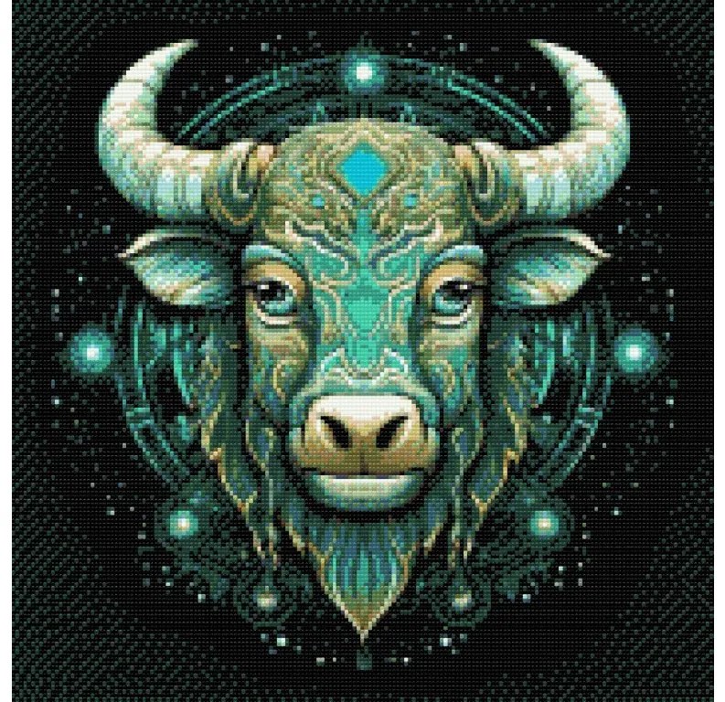 Gario Diamantové maľovanie Býk/Taurus Rozmery: 50 x 50 cm, Rámovanie: S vnútorným rámom, Diamanty: Štvorcové