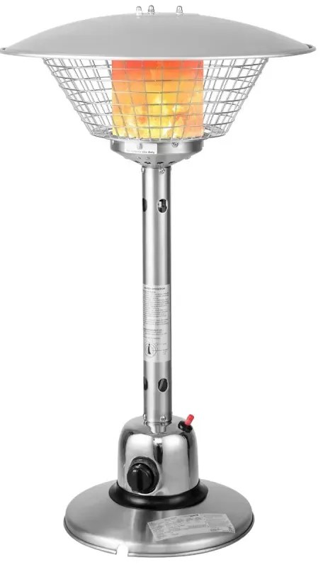 Prenosný stolový ohrievač na terasu Plynový ohrievač na propán s tepelným výkonom 3200 W 54 x 90 cm