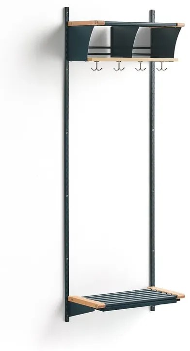 Vešiaková stena JEPPE s 2 priehradkami, základná sekcia, 1790x600x310 mm, modrá/breza