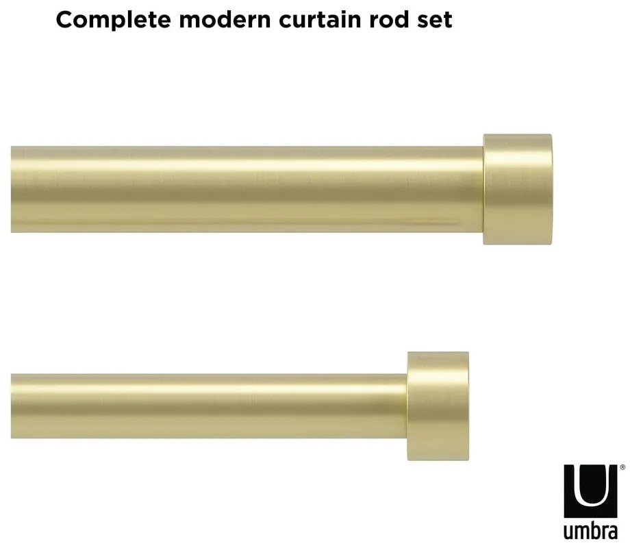 Oceľová roztiahnuteľná dvojitá garniža 168 - 305 cm Cappa - Umbra