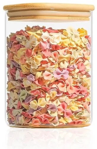 Orion Sklenená dóza hranatá s bambusovým vekom, 1,3 l BORO