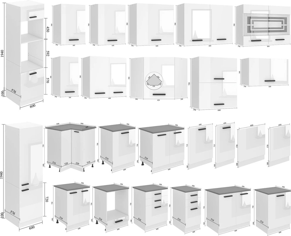 Panel na umývačku Belini Premium Full Version odkrytý 60 cm biely lesk s pracovnou doskou