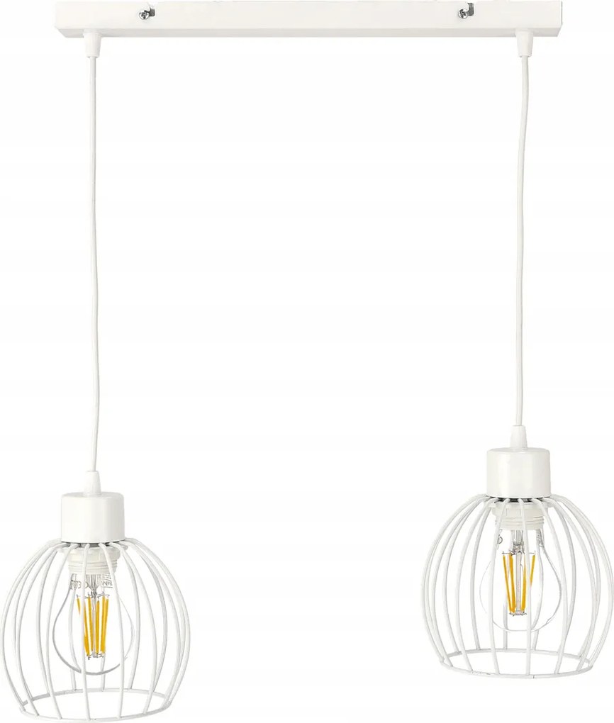 LED stropná závesná lampa s nastaviteľným guľovým materiálom biela