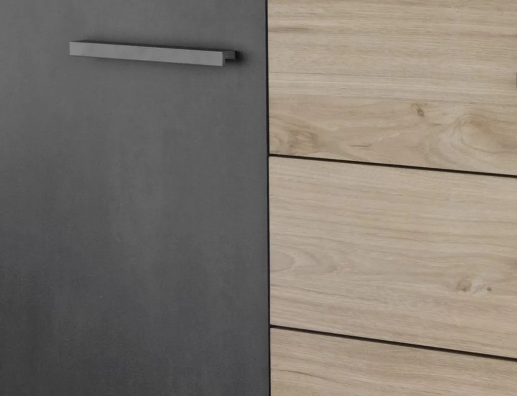 Komoda so zásuvkami Brüssel 120 cm, kamenný dub/šedá