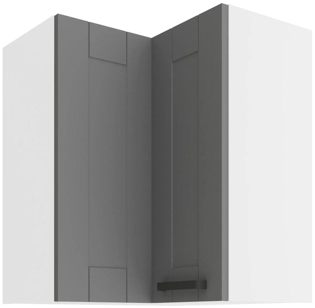 Horná rohová kuchynská skrinka Lucid 60x60 GN-72 2F (90°) (korpus: biela + front: mdf dustgrey). Akcia -6%. Vlastná spoľahlivá doprava až k Vám domov. 1134728