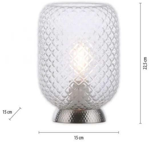 JUST LIGHT. 14906-55 - Stolná lampa REISHI 1xE27/40W/230V chróm