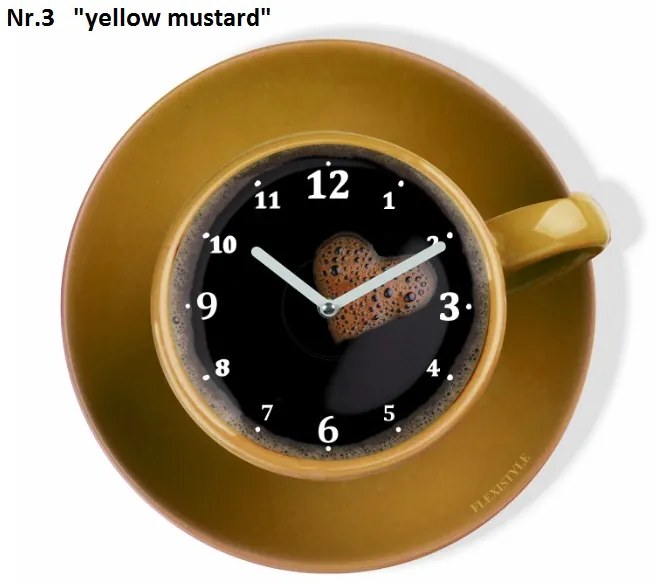 Kuchynské hodiny v tvare šálky kávy modrá