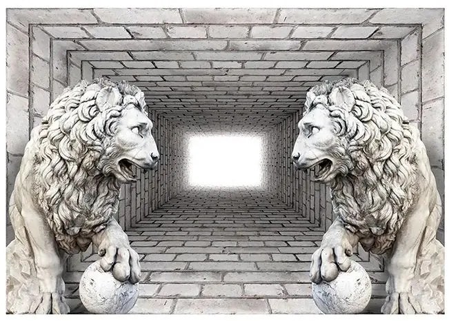 Fototapeta - Stone Lions Veľkosť: 100x70, Verzia: Premium