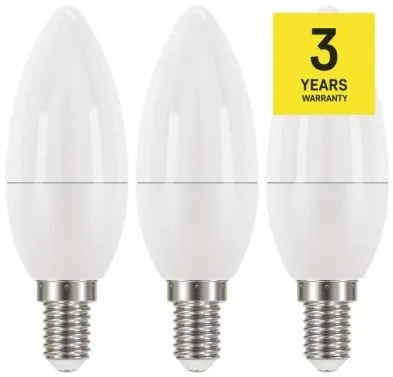 EMOS Súprava LED žiaroviek Candle, E14, 6W, teplá biela, 3ks