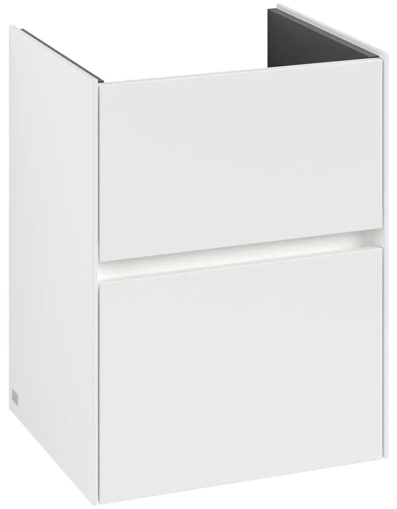 VILLEROY &amp; BOCH Collaro závesná skrinka pod umývadielko, 2 zásuvky, s LED osvetlením, 472 x 404 x 610 mm, White Matt, C141B0MS