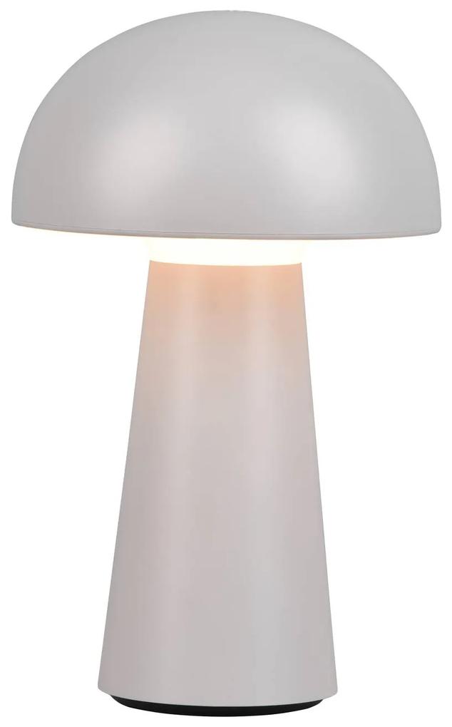 LED lampa Lennon IP44, batéria, stmievač, sivá