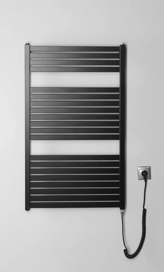 Aqualine Sapho, TONDI-E elektrické vykurovacie teleso, rovné, 600x970 mm, 400W, čierna matná, DE466T
