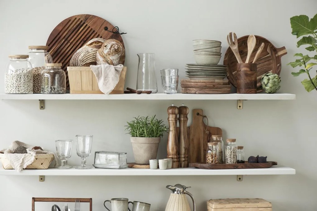 IB Laursen Drevená okrúhla doska s drážkami OILED ACACIA WOOD