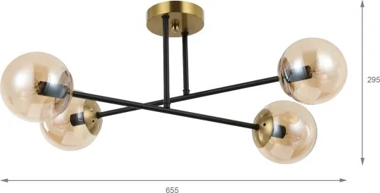Brilagi - Prisadený luster MALIVA 4xE14/15W/230V zlatý