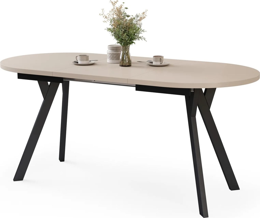 Mazzoni ALMO Kašmír / čierne nohy - OVÁLNY ROZKLADACÍ STÔL 140-240 cm PRE 10-12 OSÔB