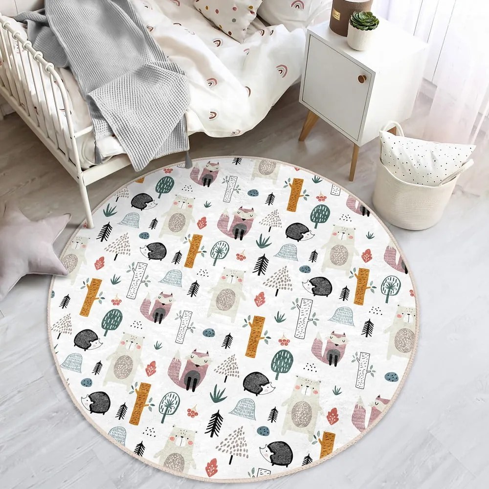 Biely detský koberec ø 80 cm Comfort – Mila Home