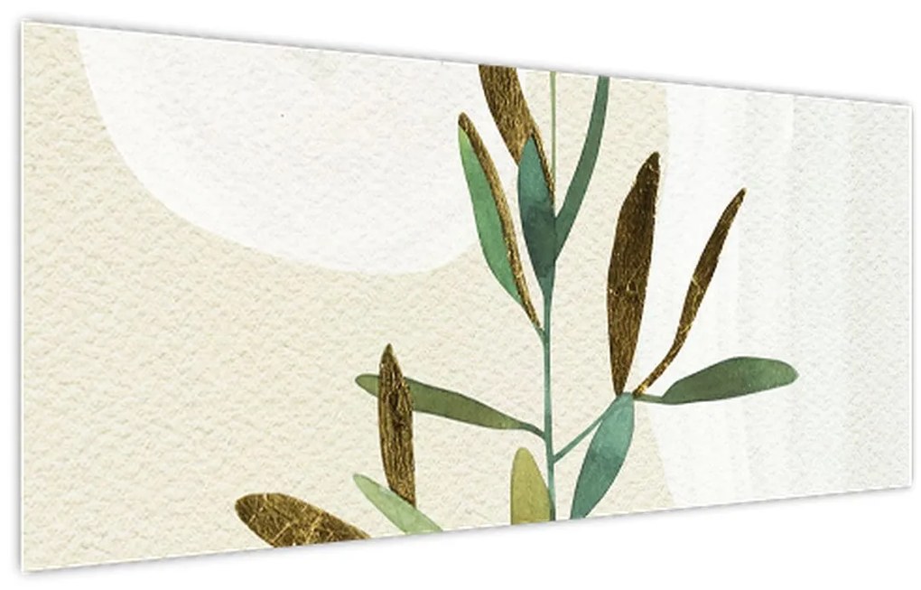 Obraz - Akvarelová vetvička N⁰2 (120x50 cm)