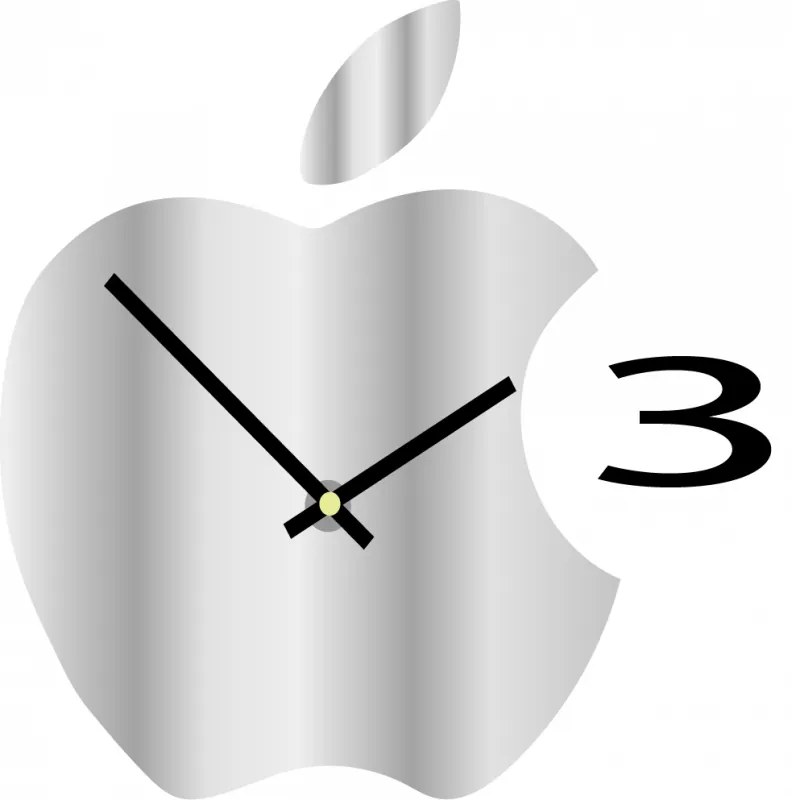 Nástenné hodiny plastové do kuchyne APPLE, 35x35 cm l 3D hodiny X0021-HEU-