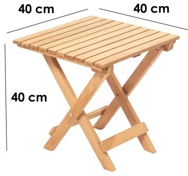 Záhradný stolík 40x40 cm bukové drevo