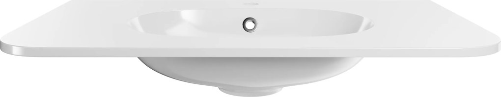 Comad Nábytkové umývadlo z konglomerátu PURE WHITE GLOSS, 80x46 cm, biela lesklá