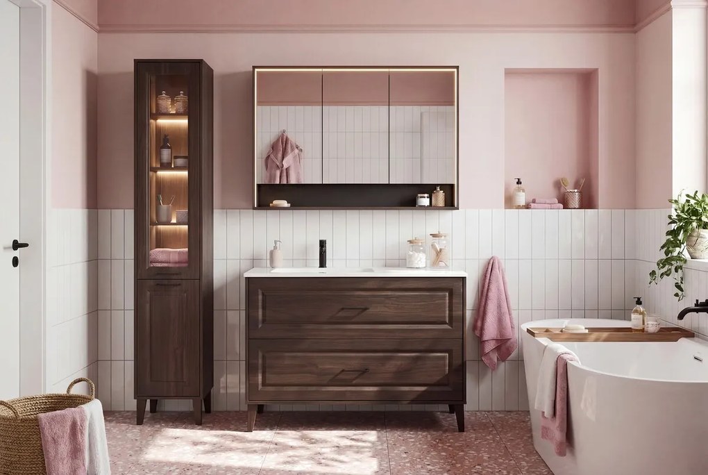 Koupelnová skříňka Dorothy Go2 se zápustným umyvadlem 120 cm dub ristretto