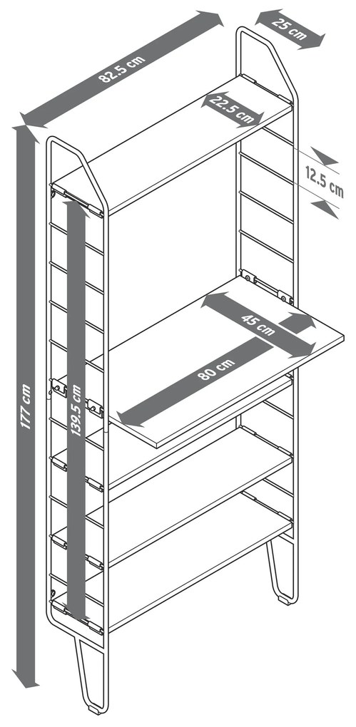 Nástenný regál s pracovnou plochou